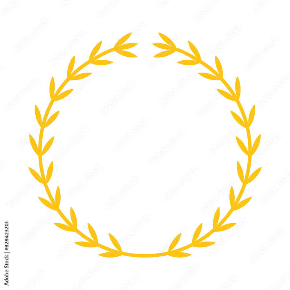 Circle Wheat Frame Yellow Decorative Floral Icon Isolated Vector Illustration Circle Wheat Frame Yellow Decorative Floral Icon Isolated Vector Illustration