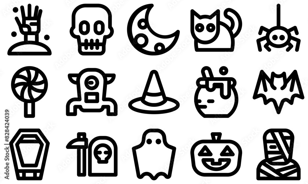 Set Of Halloween Icons Web Header Banner Design Containing Creepy,Halloween,Fantasy,Zombie,Spooky Outline Icons Collection. Simple Vector Illustration Set Of Halloween Icons Web Header Banner Design Containing Creepy,Halloween,Fantasy,Zombie,Spooky Outline Icons Collection. Simple Vector Illustration