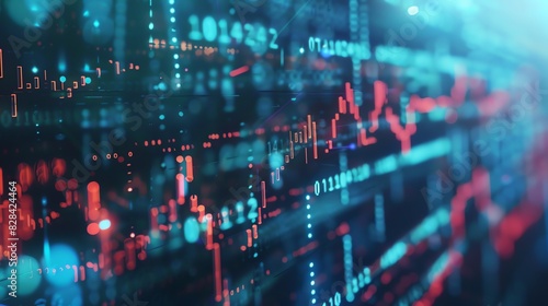 blockchain ledger, isolated on white background close up, focus on, copy space bright and vibrant colors Double exposure silhouette with financial graph