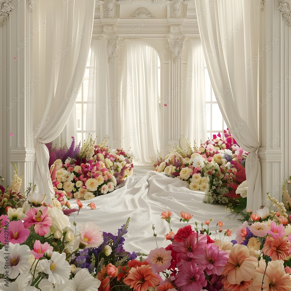 Luxury white wedding background generative AI Luxury white wedding background generative AI