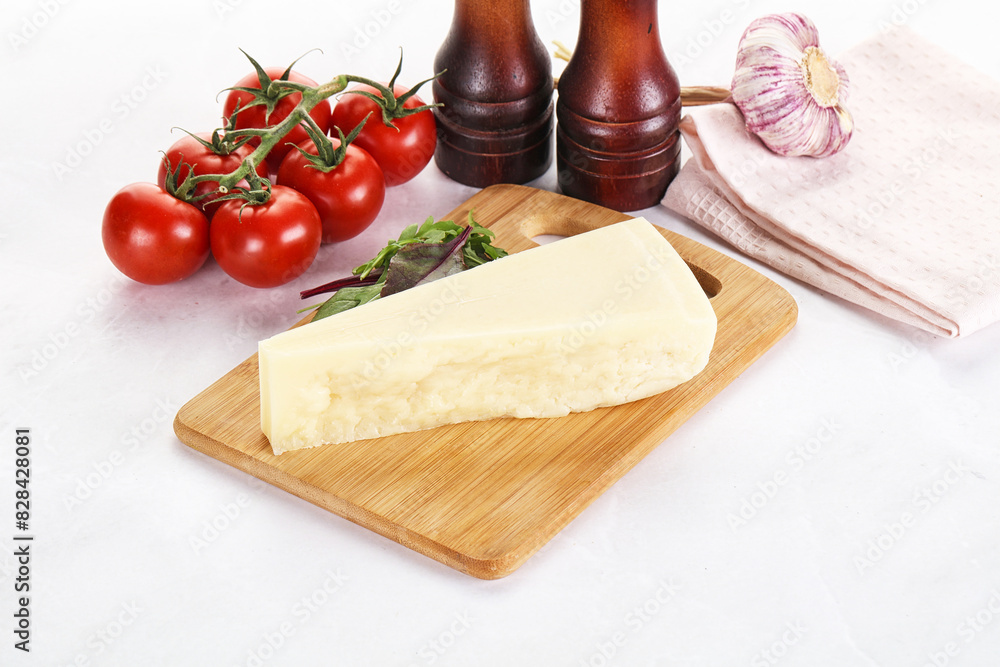 Piece Italian hard parmesan cheese Piece Italian hard parmesan cheese