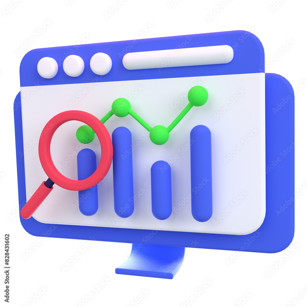 Web Optimization 3D icon concept. 3d illustration of web analytics Web Optimization 3D icon concept. 3d illustration of web analytics