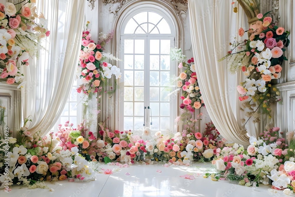 Luxury white wedding background generative AI Luxury white wedding background generative AI