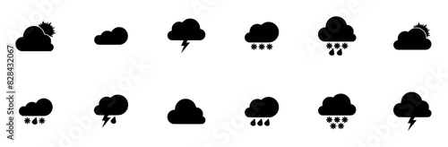 Mega Set Of Vector Weather Icons Icons Web Header Banner Design Containing Cloud,Snow,Rain,Weather,Sky Outline Icons Collection. Simple Vector Illustration