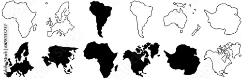 Mega Set Of Vector The World Icons Silhouette Vector Logo Design Containing Latin-America,Country,America,Geography,Continent Vector Icon Set Linear Pictogram Pack