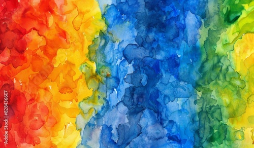 Colorful watercolor background with vibrant rainbow hues photo