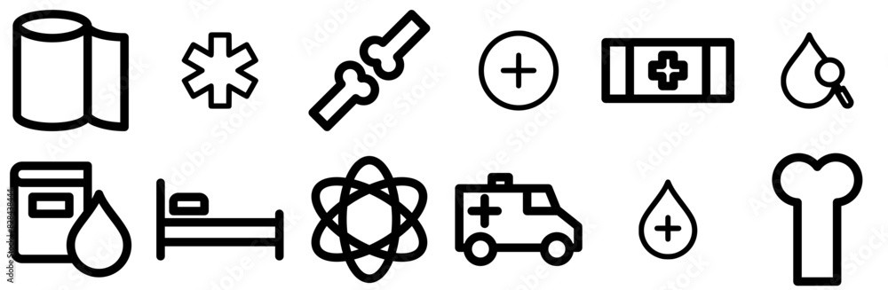 Set Of Medical 1 _ Bold Vector Symbols Apps, Websites Ui Designs Suitable For Medical,Health,Hospital,Emergency,Bone Business Infographic Elements Logo Vector Illustration Set Of Medical 1 _ Bold Vector Symbols Apps, Websites Ui Designs Suitable For Medical,Health,Hospital,Emergency,Bone Business Infographic Elements Logo Vector Illustration