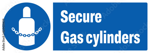 ISO mandatory safety signs_secure gas cylinders landscape size 1/2 a4,a3,a2,a1