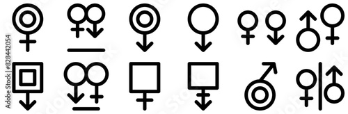 Mega Set Of Vector Gender Symbols Isolated Silhouette Solid Icons With Male,Girl,Female,Sex,Gender Infographic Simple Vector Illustration Logo
