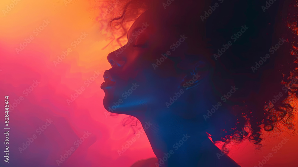 Falling asleep briefly, focus on, vibrant colors, Double exposure silhouette with rest Falling asleep briefly, focus on, vibrant colors, Double exposure silhouette with rest