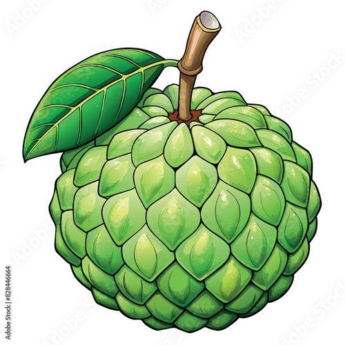 Custard Apple cartoon vector Illustration flat style artwork concept