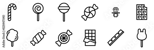 A Collection Of Candyland Icons Web Header Banner Design Containing Sweets,Candy,Lollipop,Confectionery,Sweet Infographic Simple Vector Illustration Logo