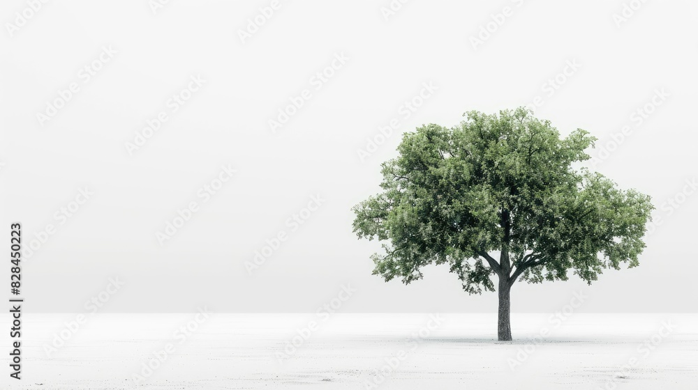 Obraz premium Tree standing alone on a white backdrop