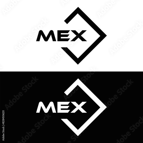 MEX logo. M E X design. White MEX letter. MEX, M E X letter logo design. M E X letter logo design in FIVE, FOUR, THREE, style. letter logo set in one artboard. M E X letter logo vector design.