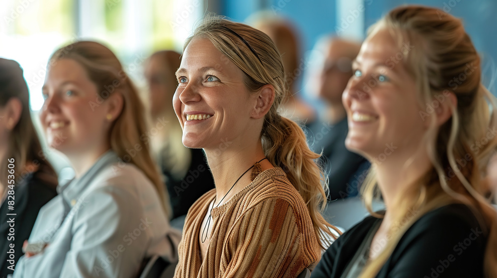 A group of women at a seminar A group of women at a seminar