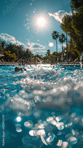 Sun Shining Over Swimming Pool