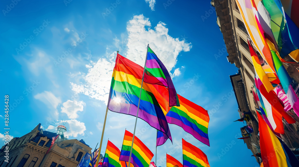 Happy Pride Month - vibrant and joyful scene of a Pride parade Happy Pride Month - vibrant and joyful scene of a Pride parade
