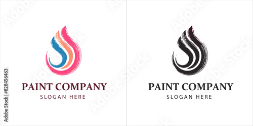 paint house icon logo design for business with creative element