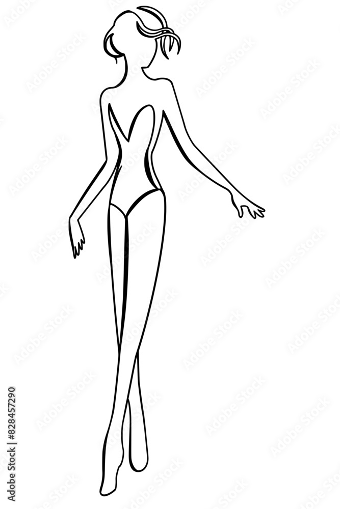 Frauen Silhouette für Modezeichnungen, Template, SVG Frauen Silhouette für Modezeichnungen, Template, SVG