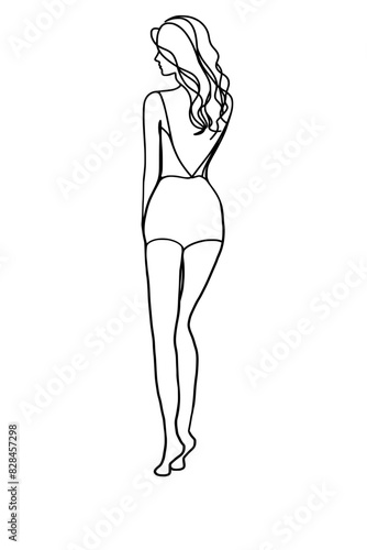 Frauen Silhouette für Modezeichnungen, Template, SVG