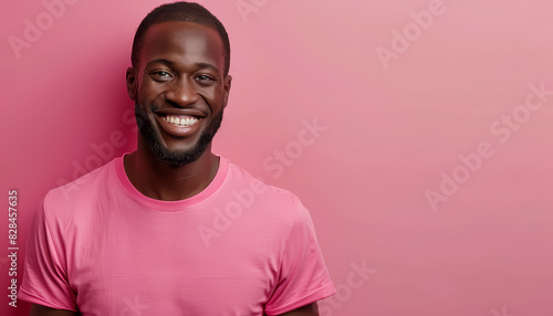 A man with a beard and a pink shirt is smiling © terra.incognita