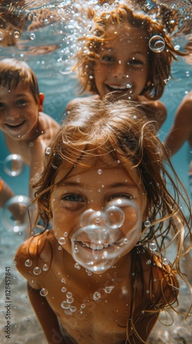 Children Swimming in the Water