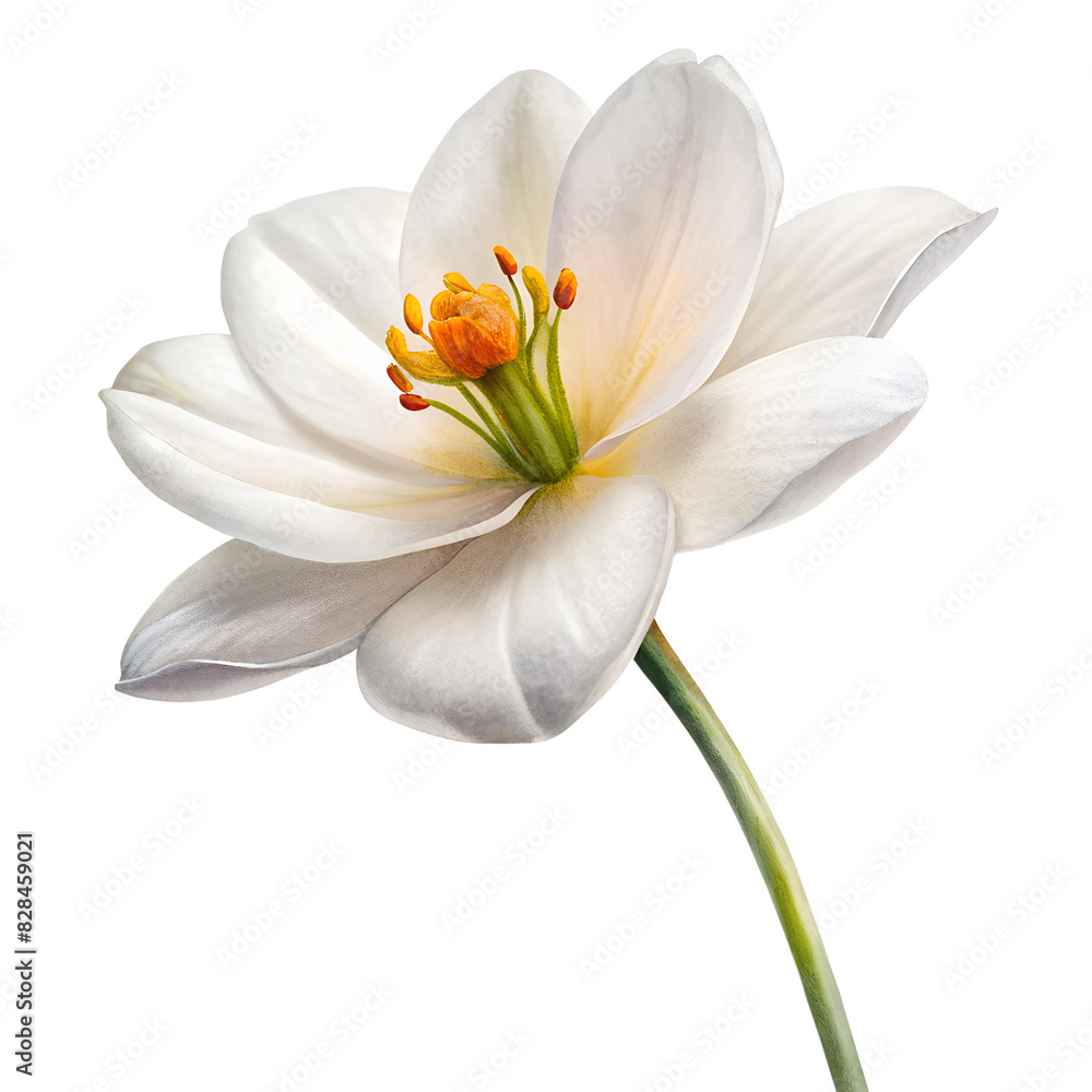 Obraz premium white flower Isolated on Clean White and transparent Background