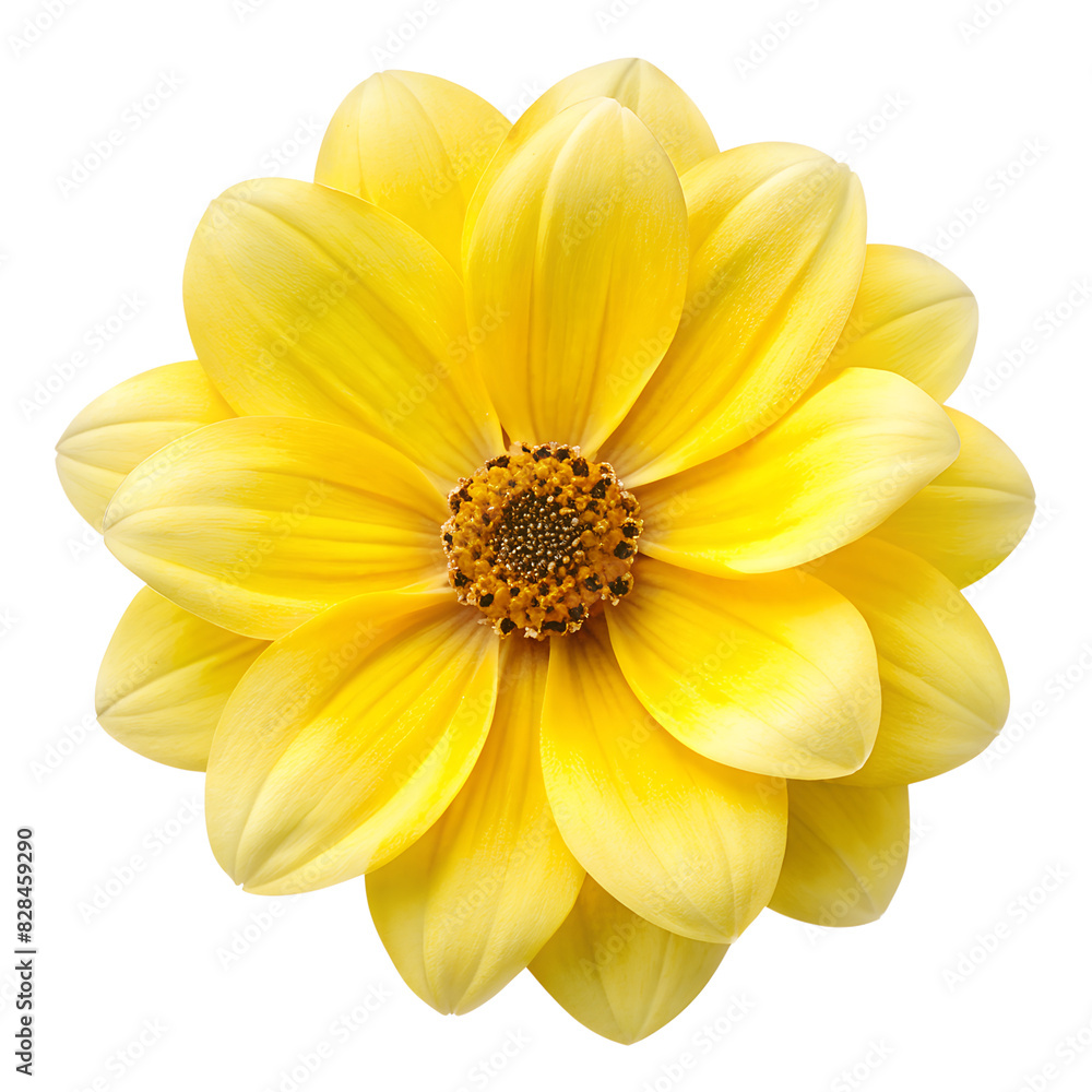 Fototapeta premium Yellow flower Isolated on Clean White and transparet Background