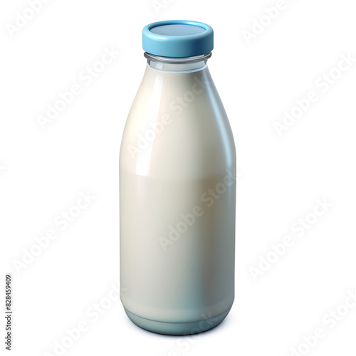 Bottle of milk Isolated on Clean White and transparent Background