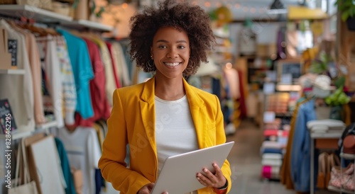 Woman Standing in Front of Laptop Computer
