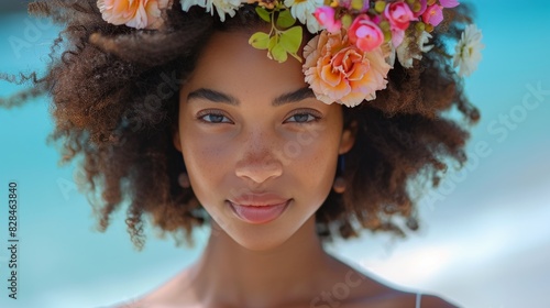 Woman Wearing Flower Crown