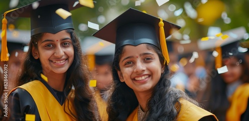 Young Girl in Graduation Cap and Gown