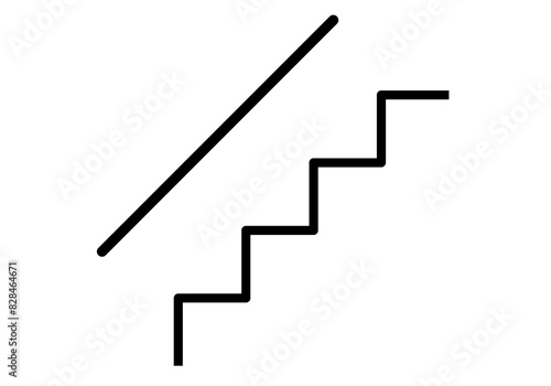 Icono negro de escaleras de subida.