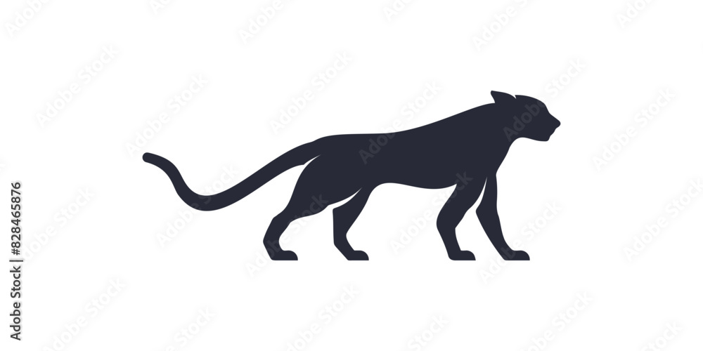 leopard silhouette vector logo design inspiration 