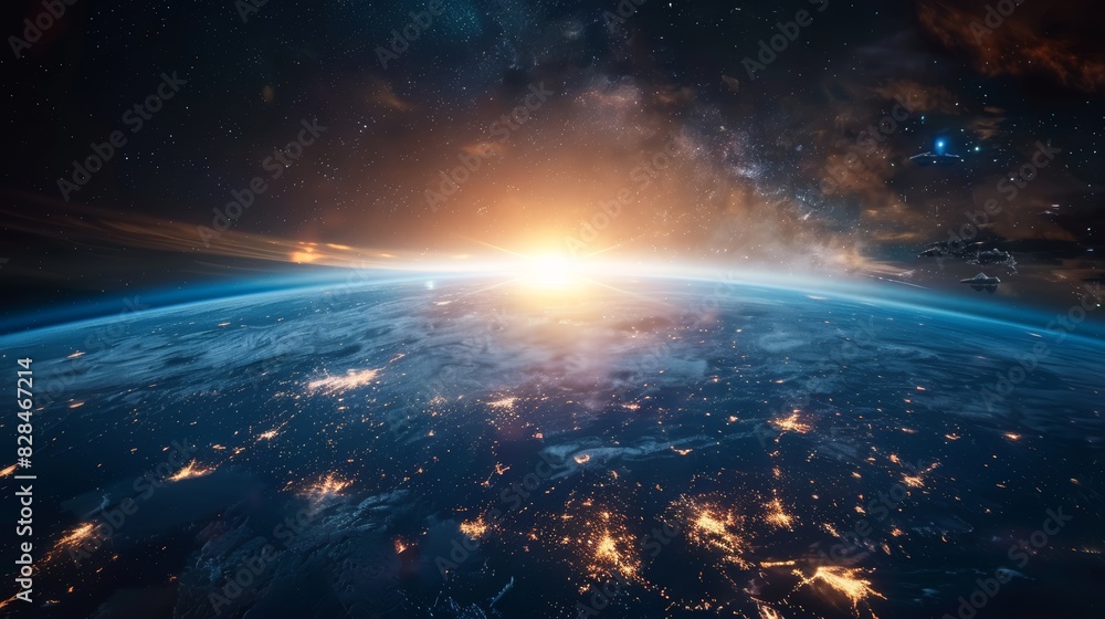 Earth Illuminated with Technology Generative AI Earth Illuminated with Technology Generative AI