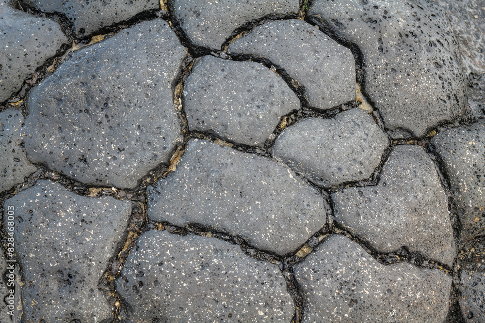 Weathering joints of basalt. Kalama flow / Koko Rift basalts, Honolulu