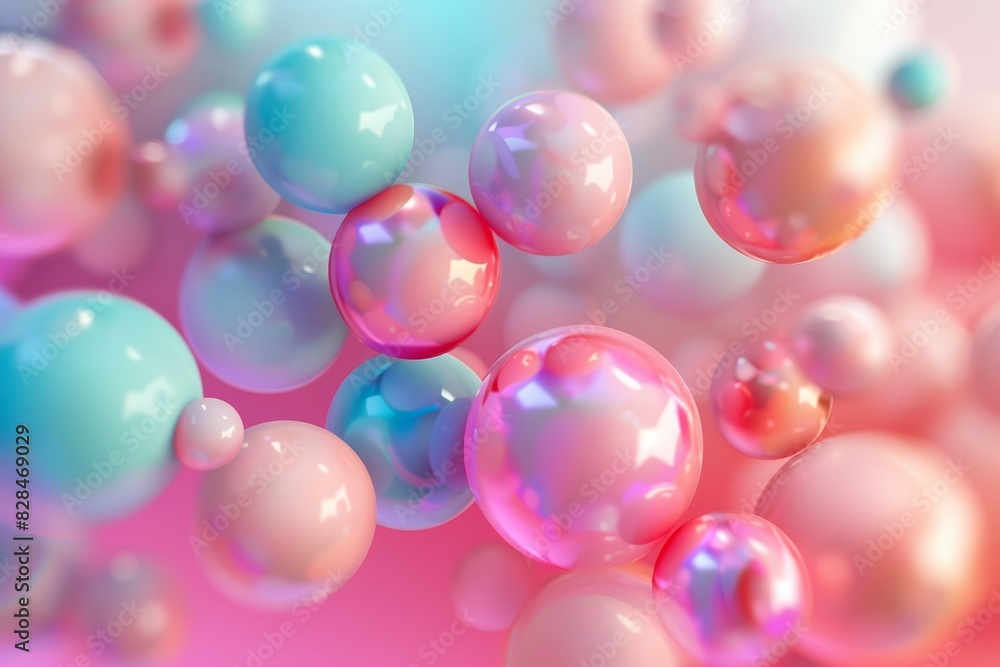 A bunch of colorful spheres in a pinkish hue A bunch of colorful spheres in a pinkish hue