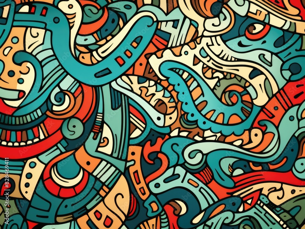Whimsical Hand-Drawn Doodle Pattern of Abstract Shapes and Lines for Creative Design Projects Whimsical Hand-Drawn Doodle Pattern of Abstract Shapes and Lines for Creative Design Projects