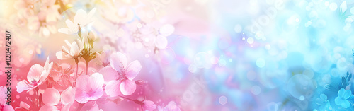 A colorful background with a rainbow background and a flower design bokeh background 
