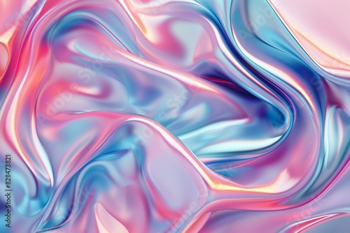 A colorful, flowing fabric with a pink and blue hue