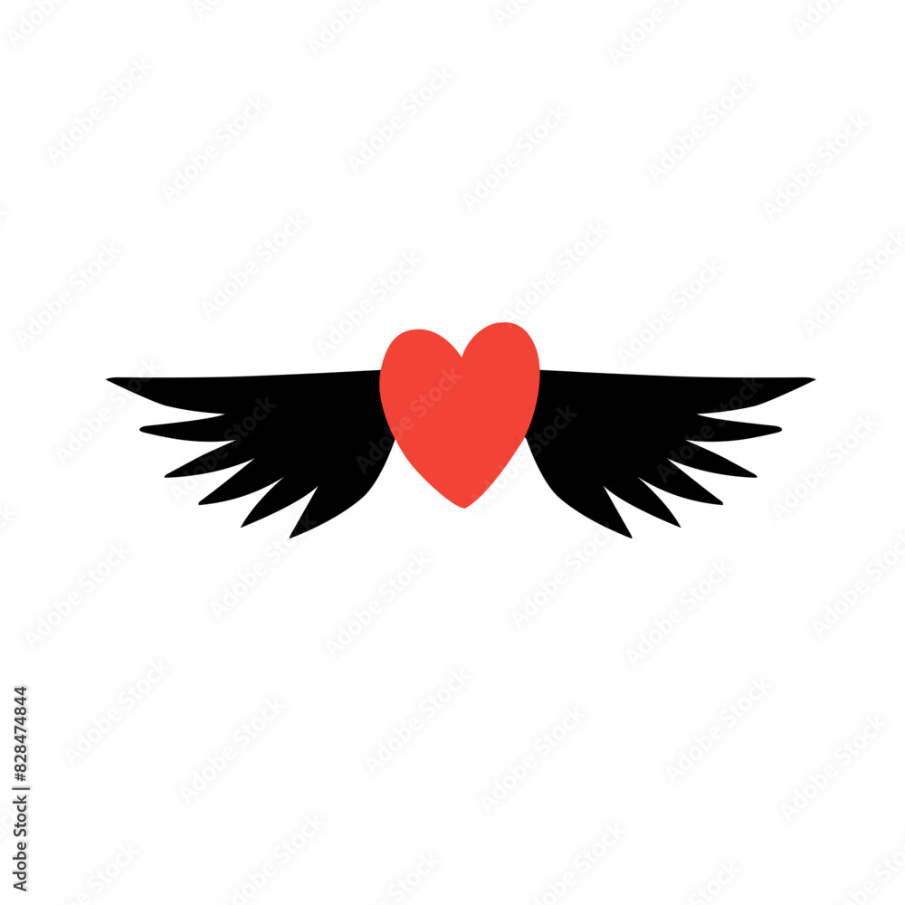 vector icon of heart with wings vector icon of heart with wings