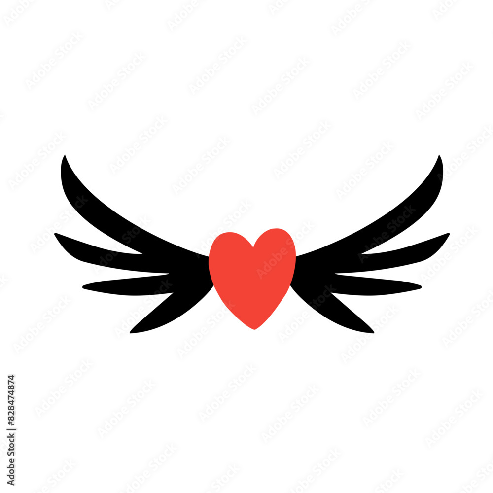 Fototapeta premium vector icon of heart with wings