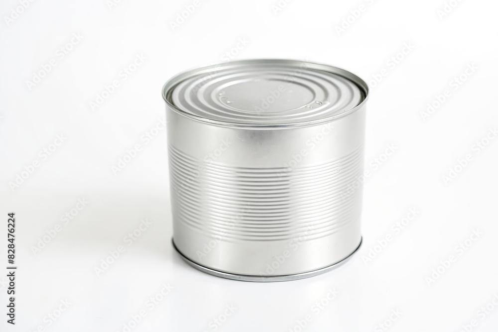 Silver Tin Can on White Background Silver Tin Can on White Background