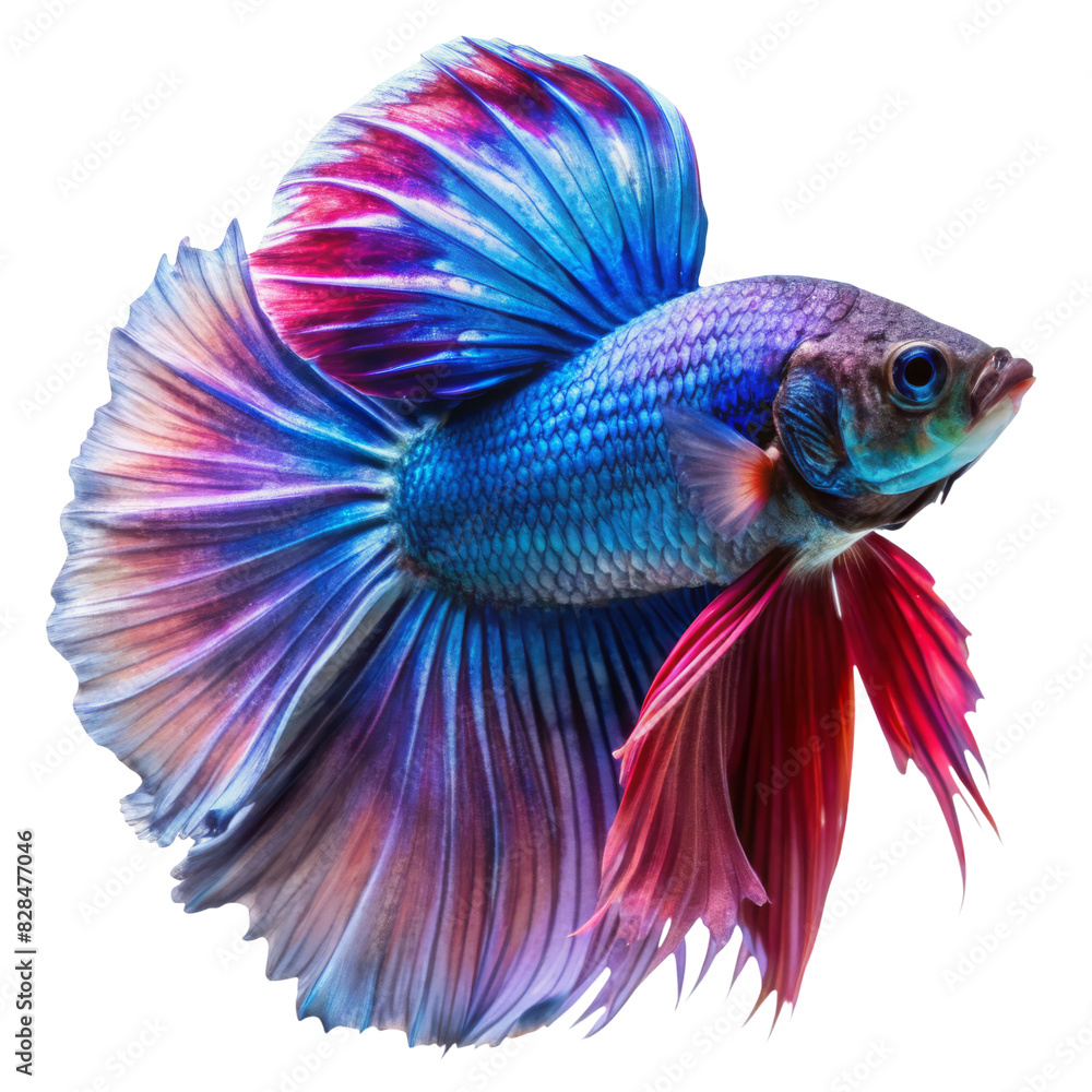 Isolated colorful beta fish on transparent background Isolated colorful beta fish on transparent background