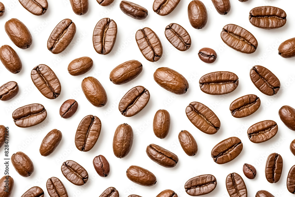 Roasted Coffee Beans Isolated on White Background Roasted Coffee Beans Isolated on White Background