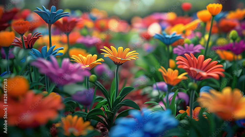 A vibrant garden full of colorful flowers A vibrant garden full of colorful flowers