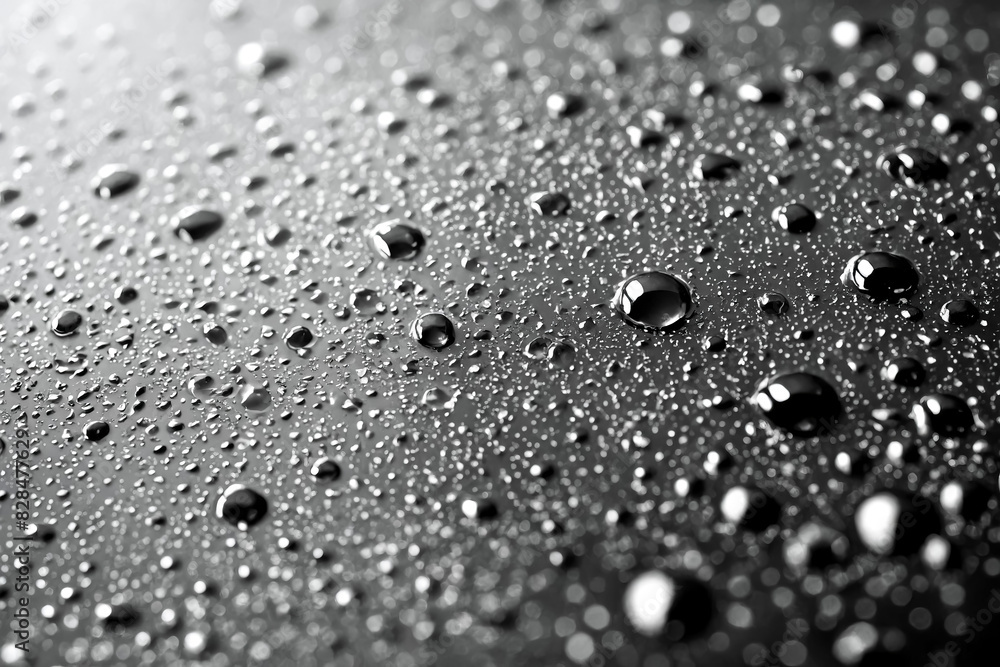Abstract Water Drops on Black Surface Abstract Water Drops on Black Surface