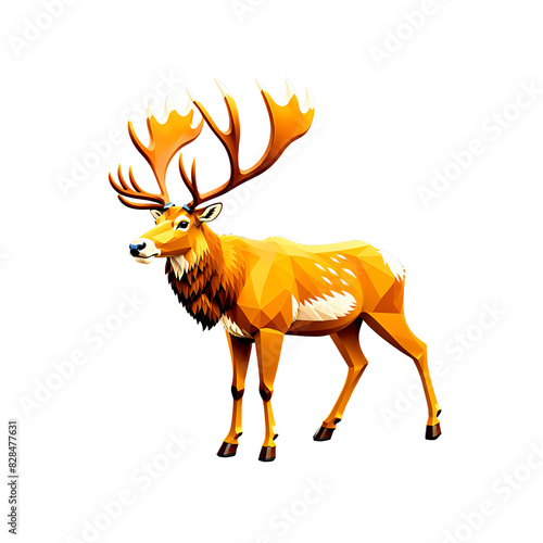 Polygonal Stag - Geometric Wildlife Illustration