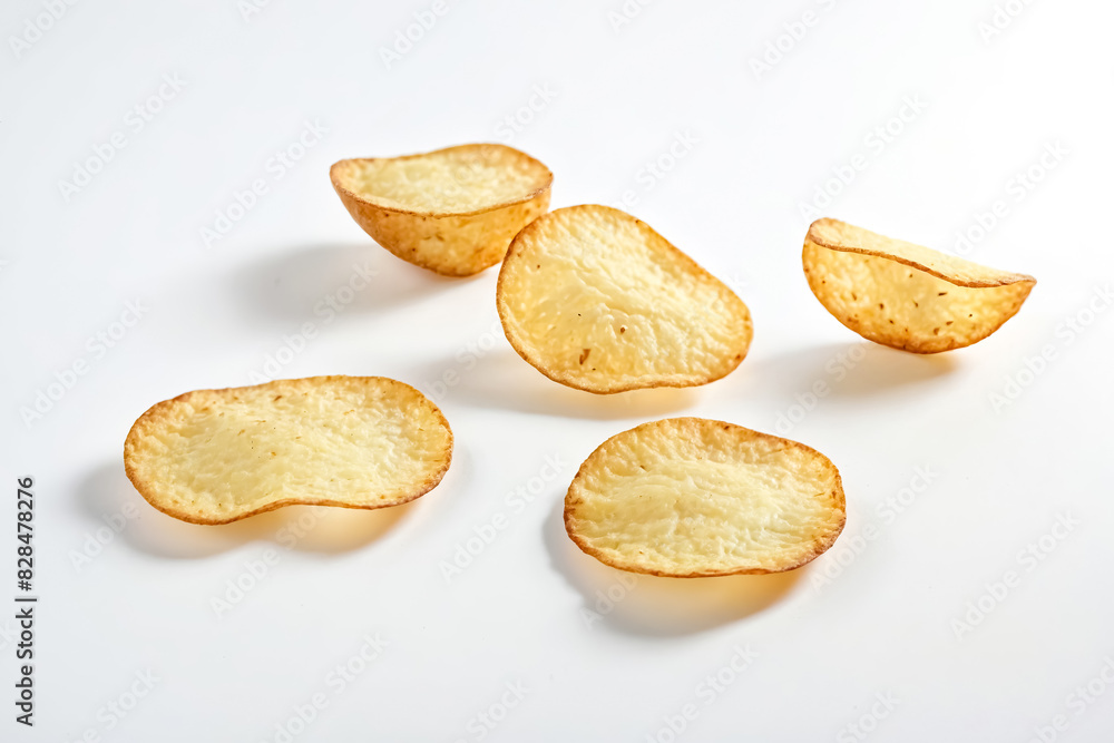 Potato Chips on White Background Potato Chips on White Background