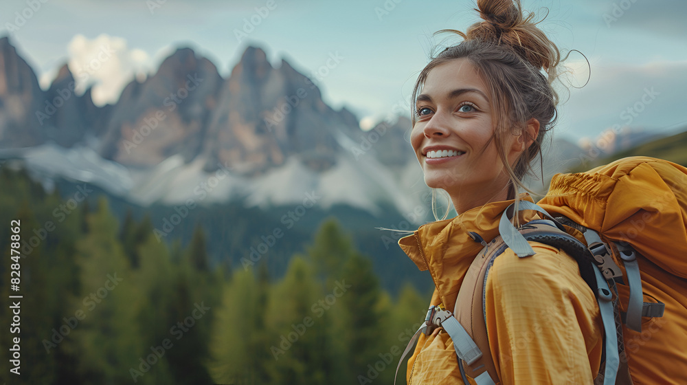 Naklejka premium person with backpack